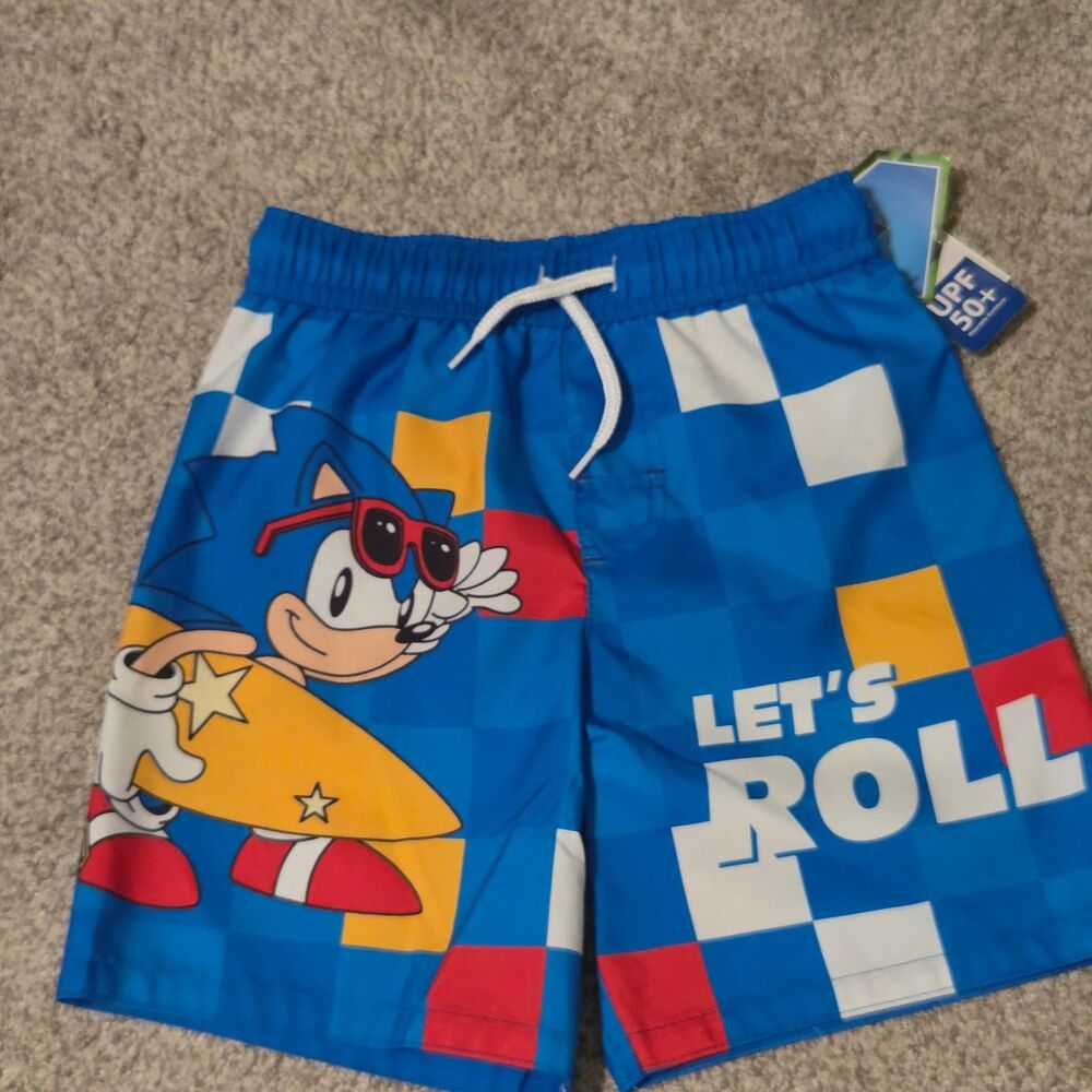 Boys Sonic the Hedgehog Swimsuit Trunks Size 7